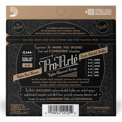 D'ADDARIO EJ44 PRO-ARTE EXTRA HARD TENSION струни для класичної гітари